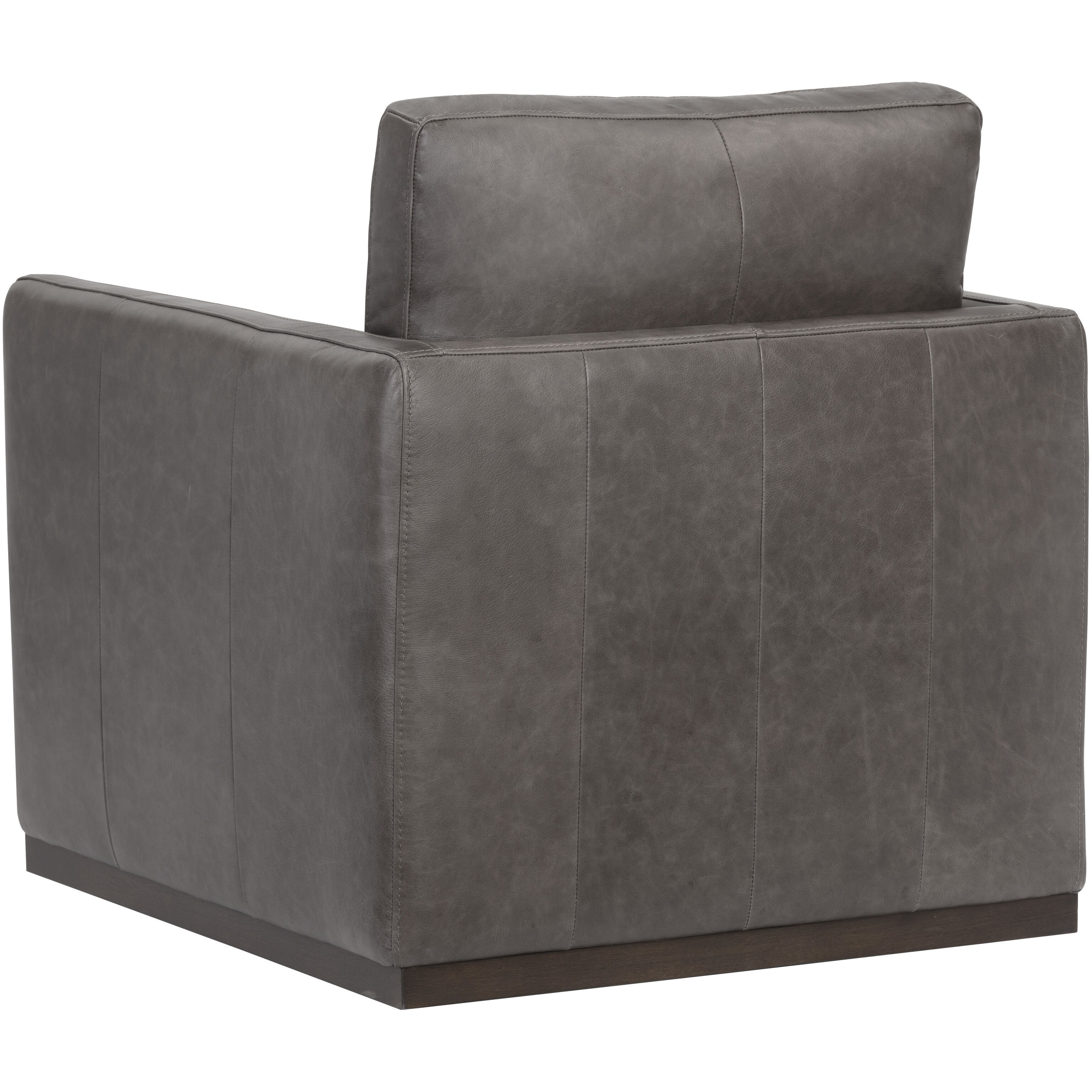 Portman Marseille Concrete Leather Swivel Lounge Chair, Swivel